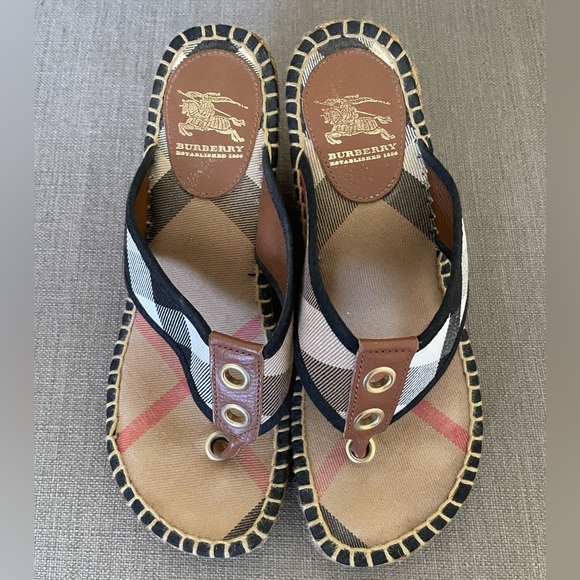 Burberry Canvas Colorblock Pattern Espadrilles - Picture 1 of 6